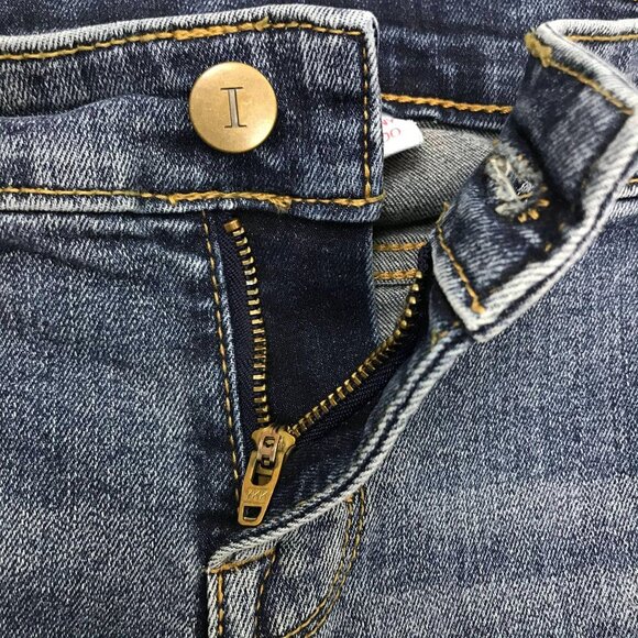 Isabel Maternity 12 Skinny Distressed Blue Jeans Distressed Cuffed Side Panel - Picture 3 of 12